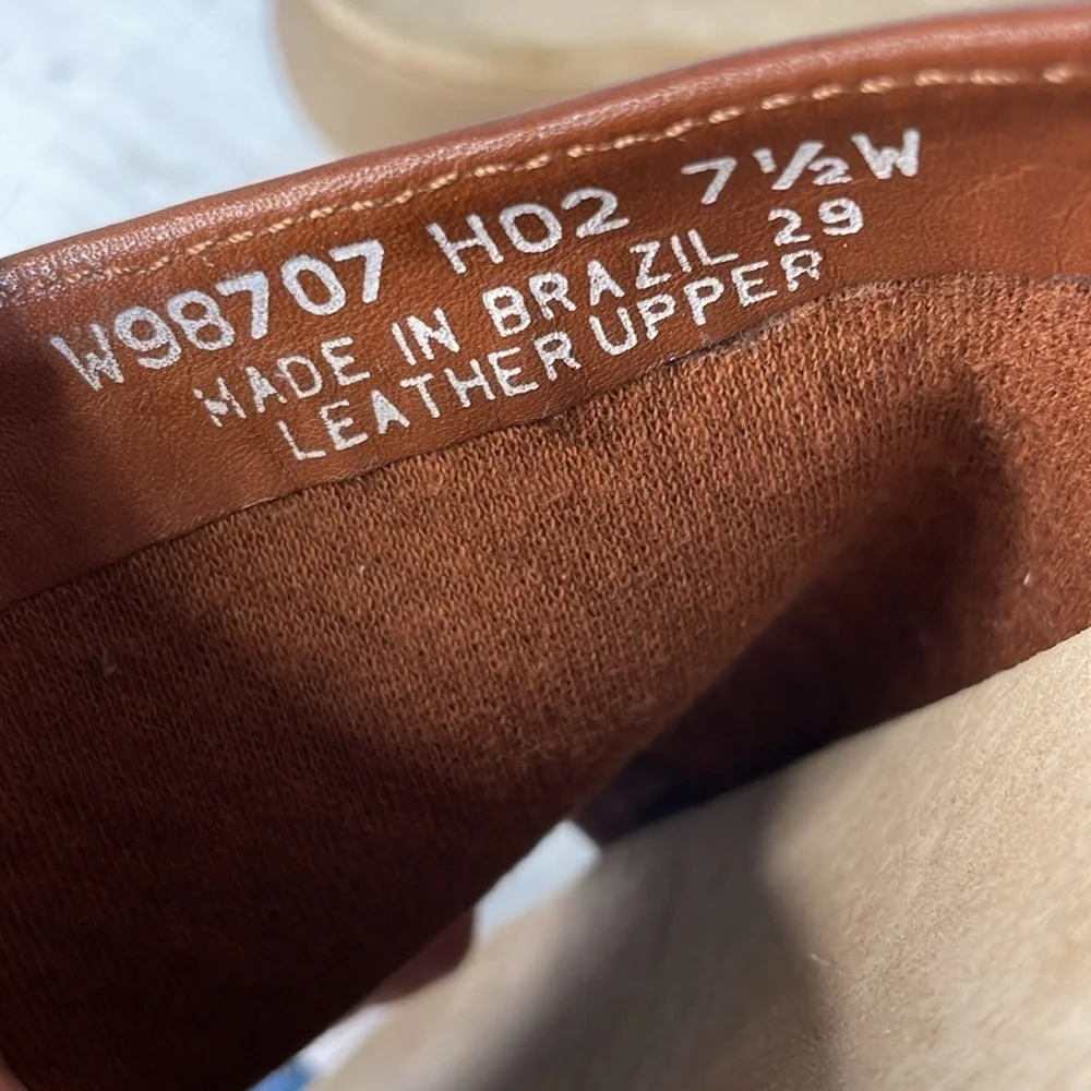Rockport Brown Woven Ledge Wedge Slide Made in Brazil
